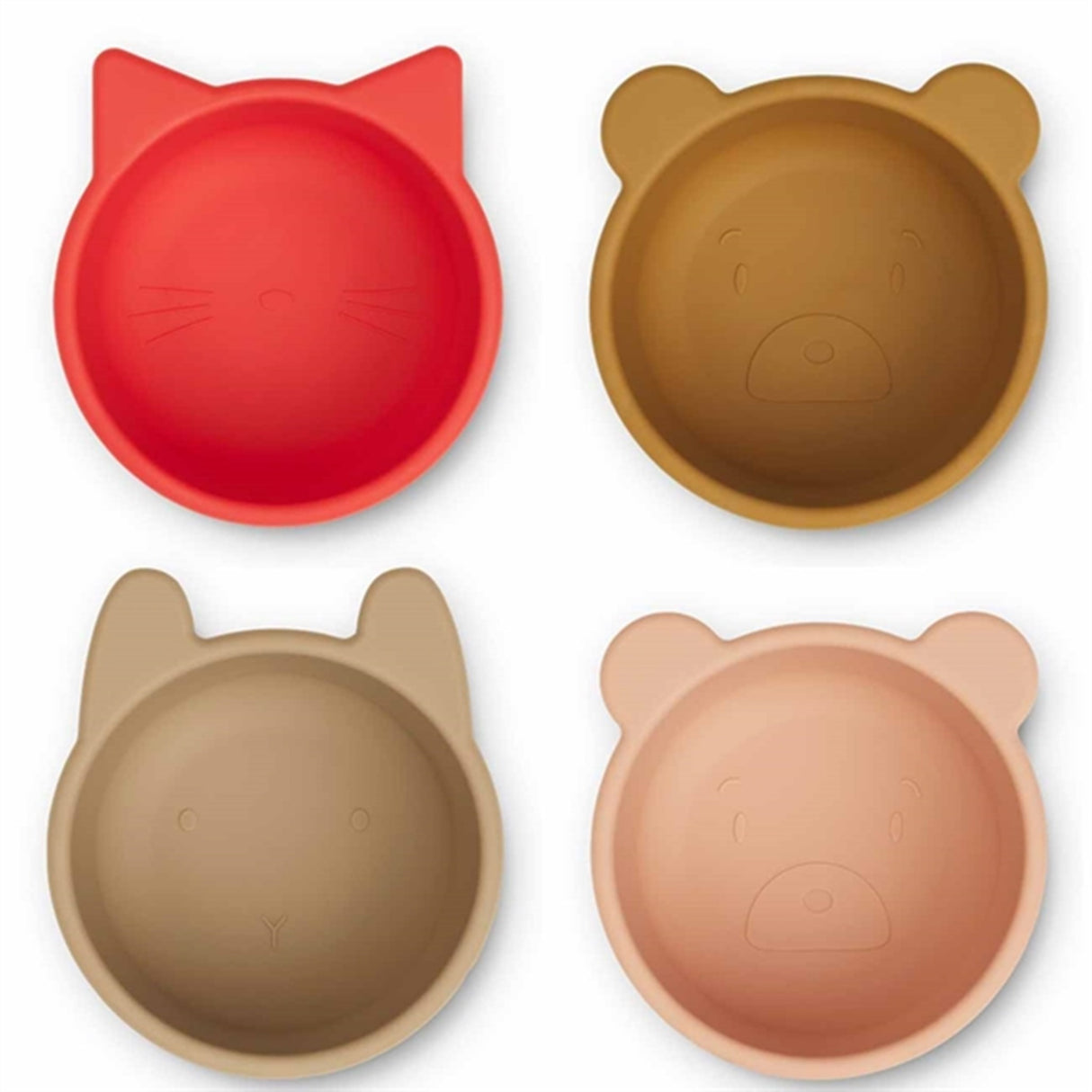 Liewood Malene Silikon Skål 4-Pack Apple Red / Tuscany Rose Multi Mix