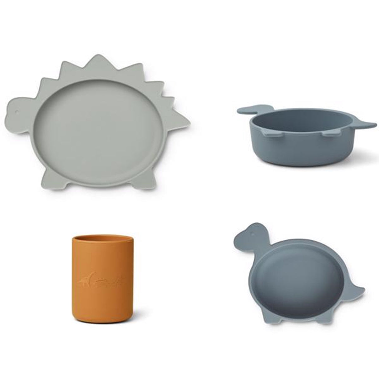 Liewood Cyrus Silikon Junior set Dino Blue Multi Mix