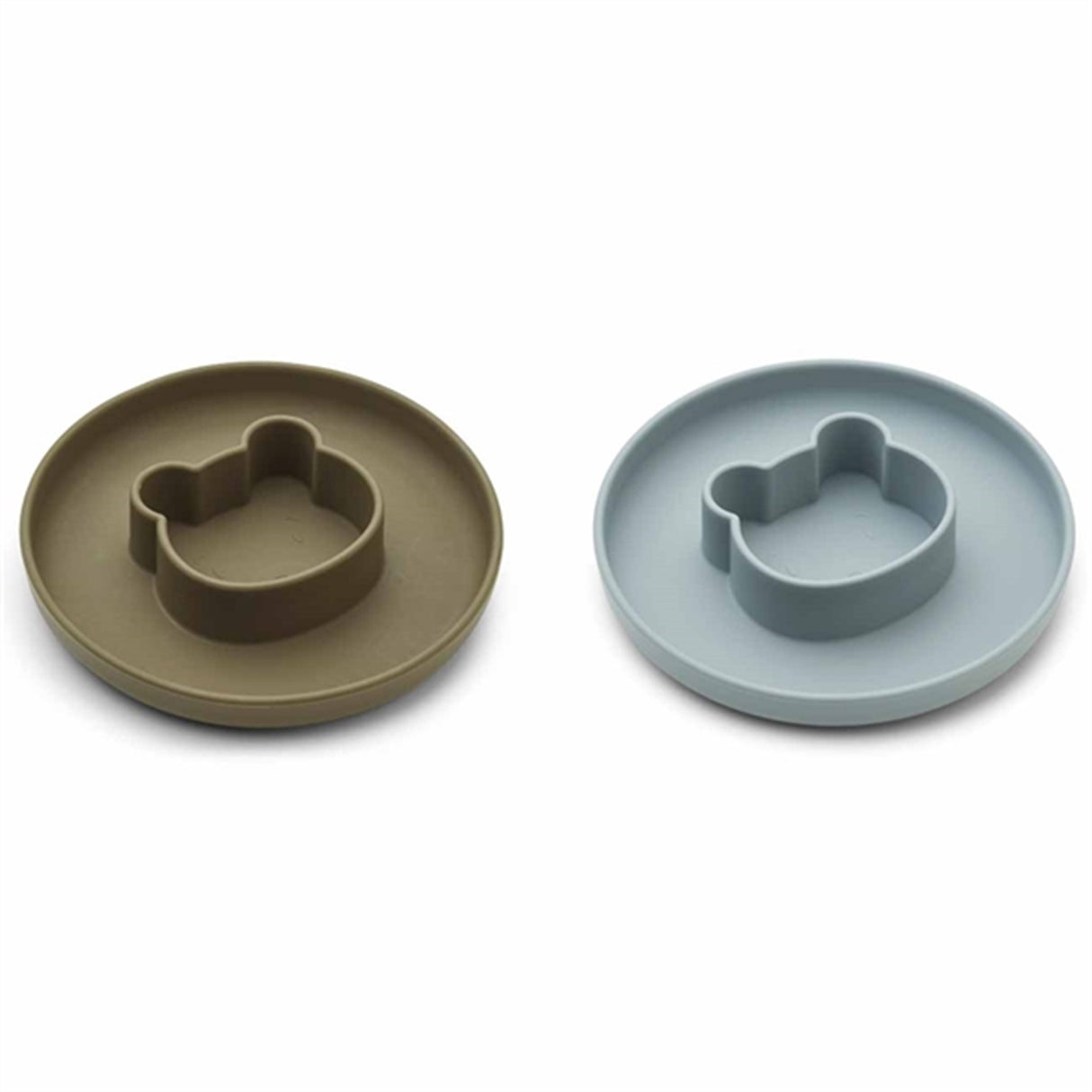 Liewood Gordon Silikon Plate 2-pack Mr Bear Blue Fog / Khaki Mix