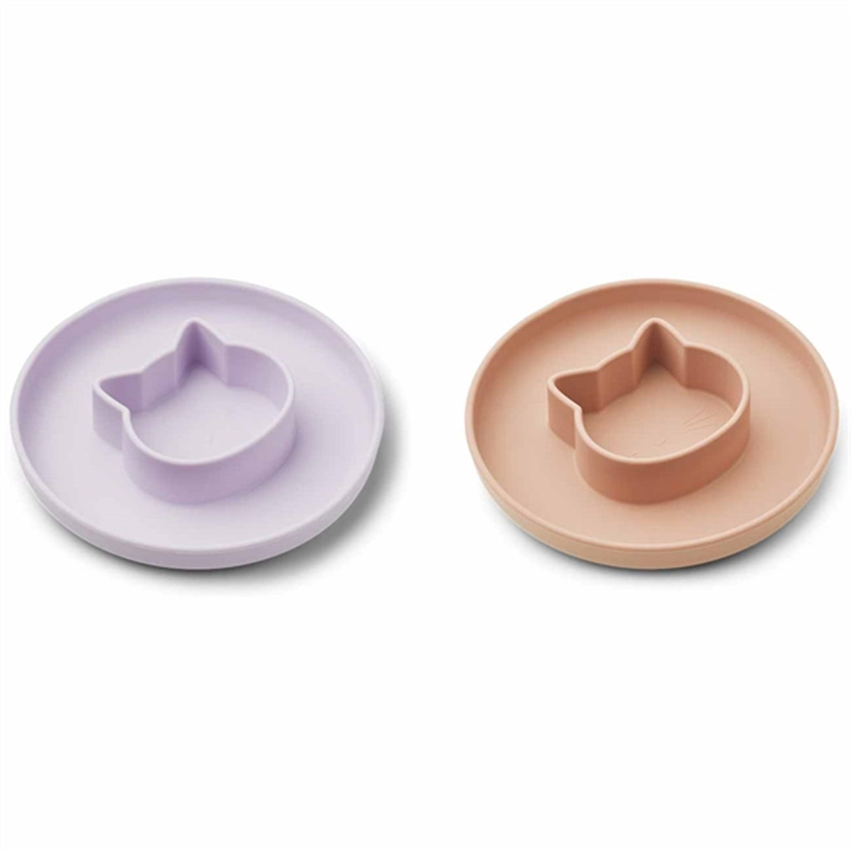 Liewood Gordon Silikon Tallrik 2-pack Cat Light Lavender Rose Mix
