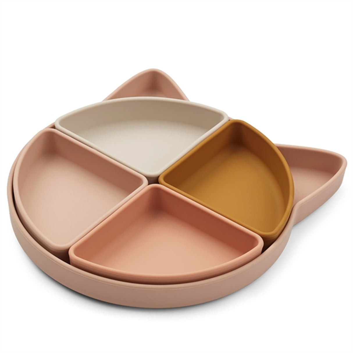 Liewood Arne Silikon Opdelt Tallrik Cat Rose Multi Mix
