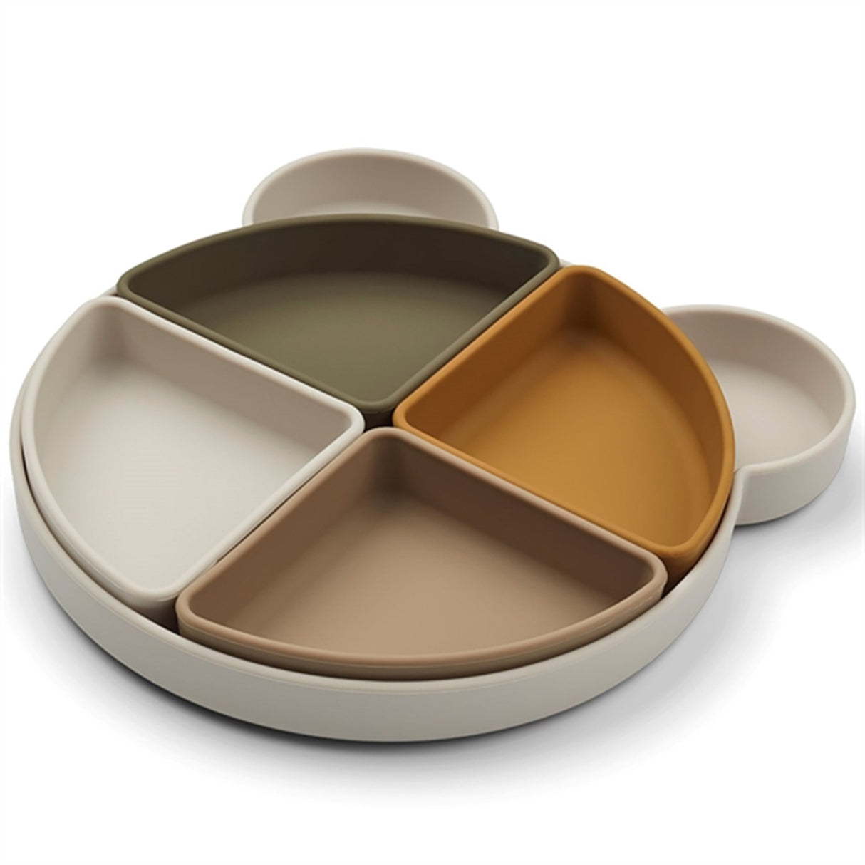 Liewood Arne Silikon Opdelt Tallrik Mr Bear Sandy Multi Mix