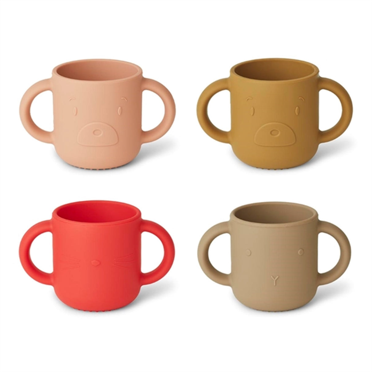 Liewood Gene Silikon Kopp 4-pack Apple Red/Tuscany Rose Mix