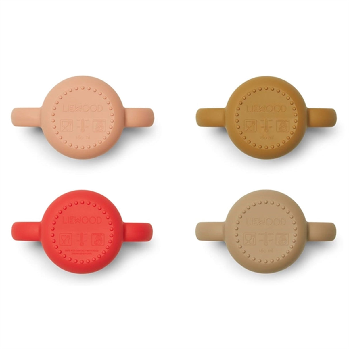 Liewood Gene Silikon Kopp 4-pack Apple Red/Tuscany Rose Mix