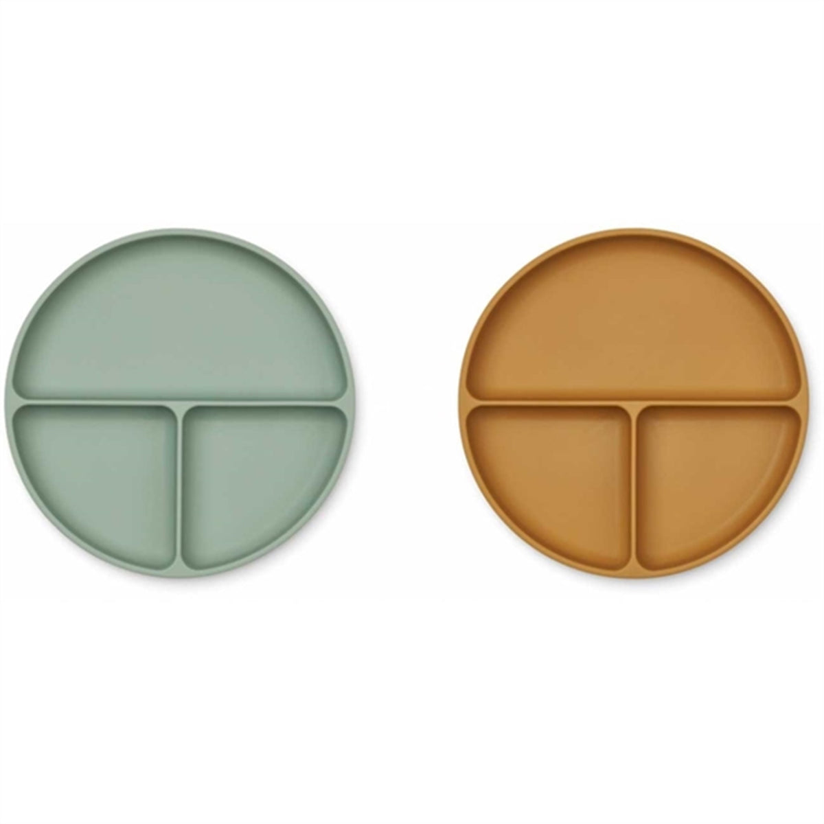 Liewood Harvey Silikon Tallrik 2-pack Peppermint/Golden Caramel Mix