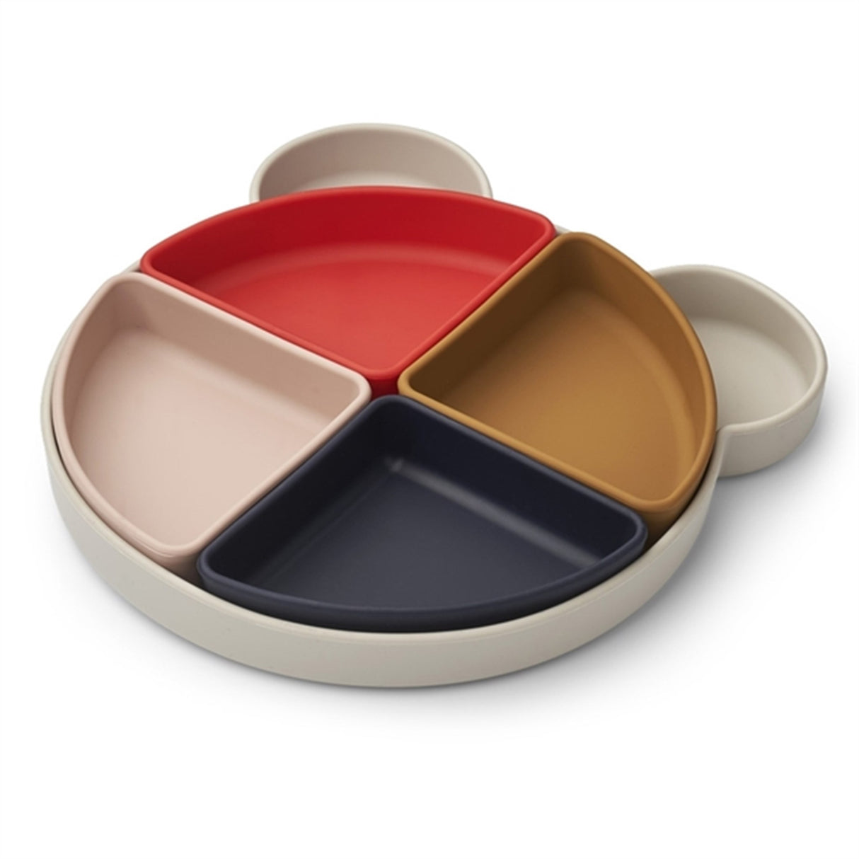 Liewood Arne Silikon Opdelt Tallrik MR Bear Sandy Multi Mix