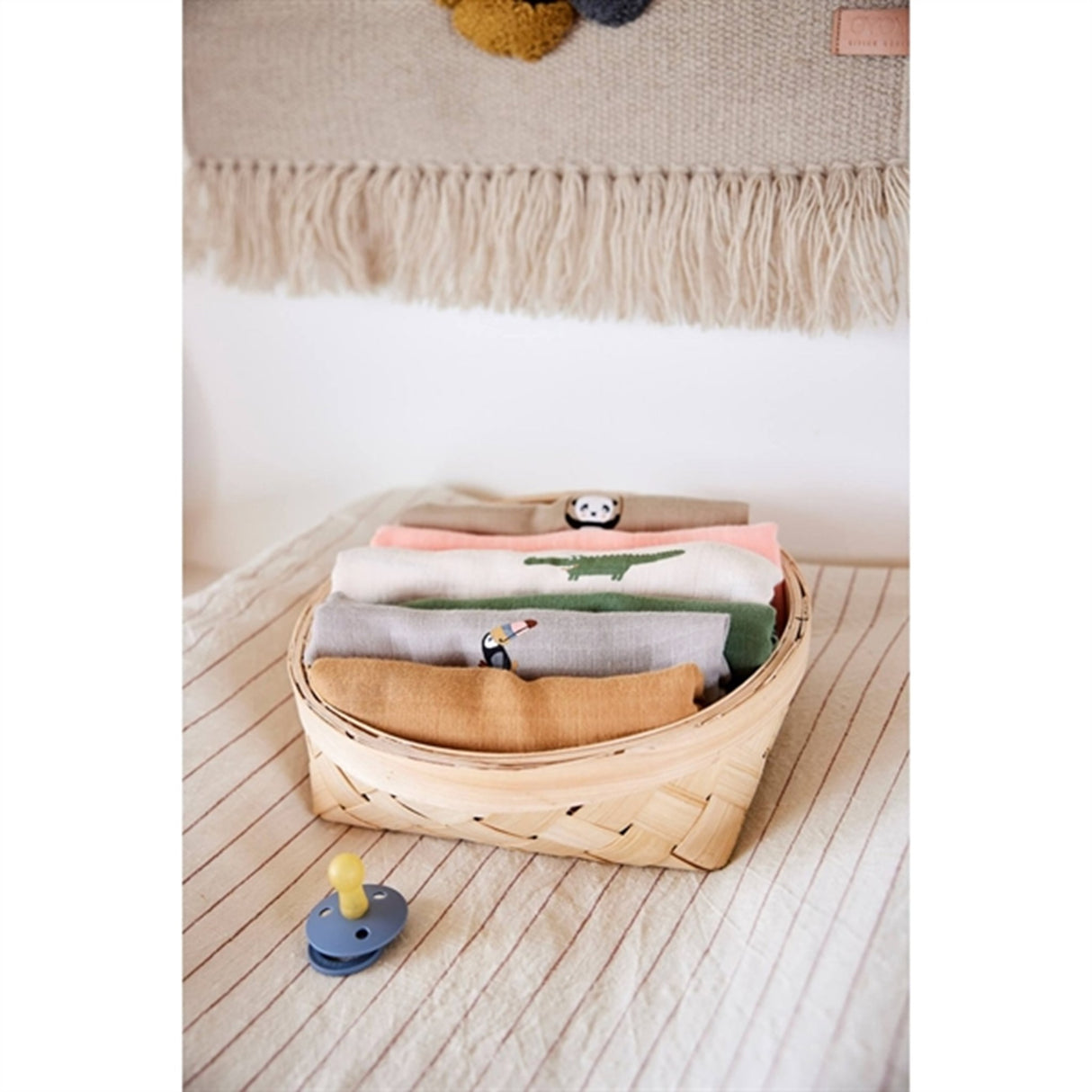 OYOY Panda Muslin Muslinfilt 2-pack Khaki / Rose