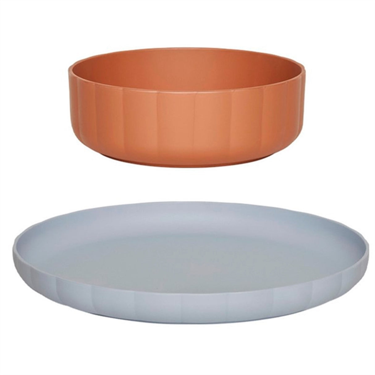 OYOY Pullo Tallrik och Skål Caramel / Ice Blue