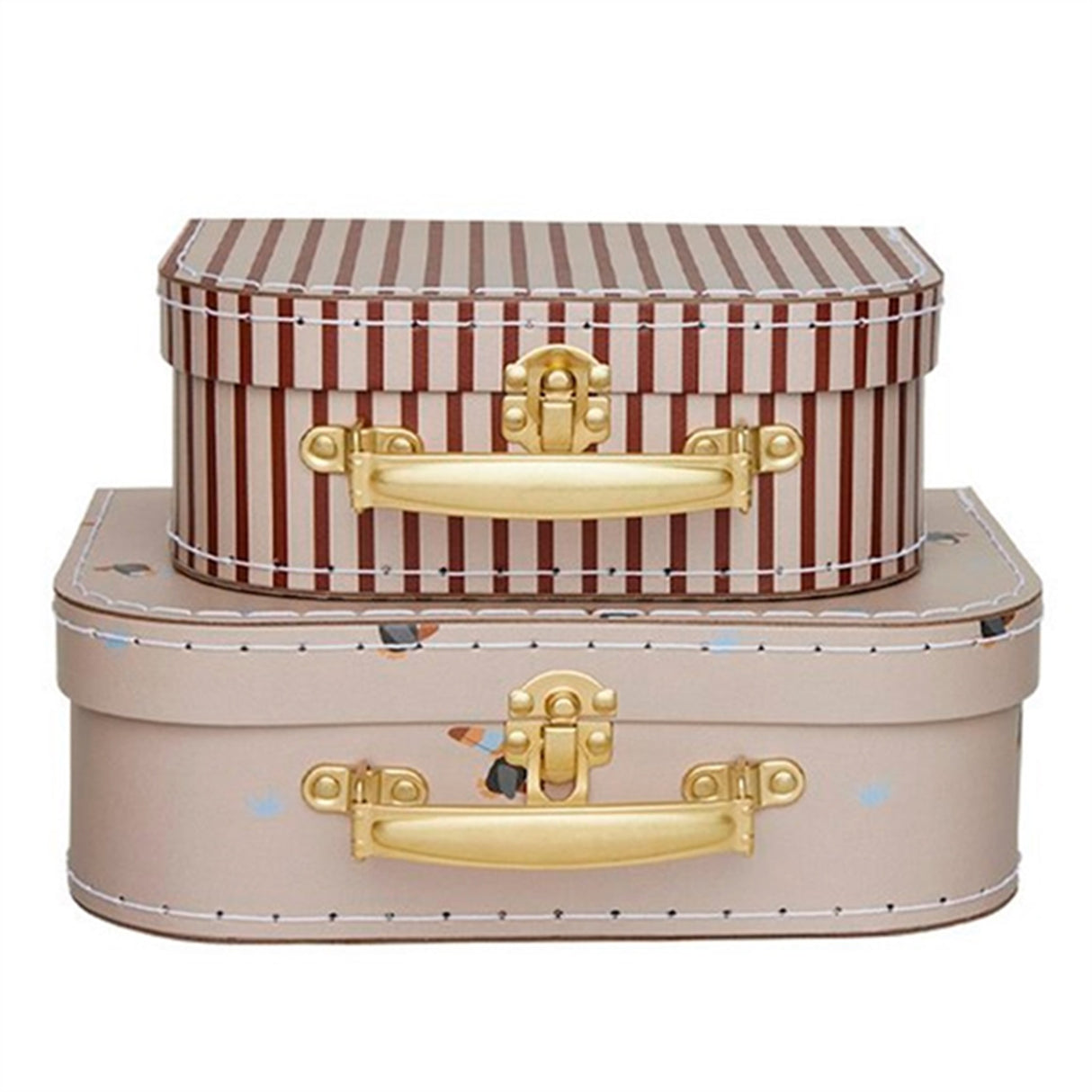 OYOY Mini Resväska Toucan & Stripe 2-pack Clay