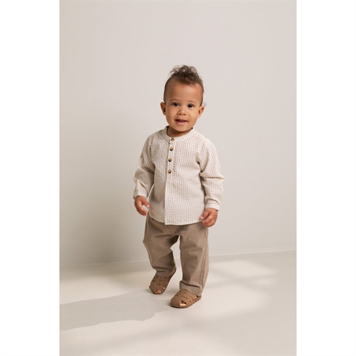 MarMar Grey Sand Gingham Totoro Skjorta