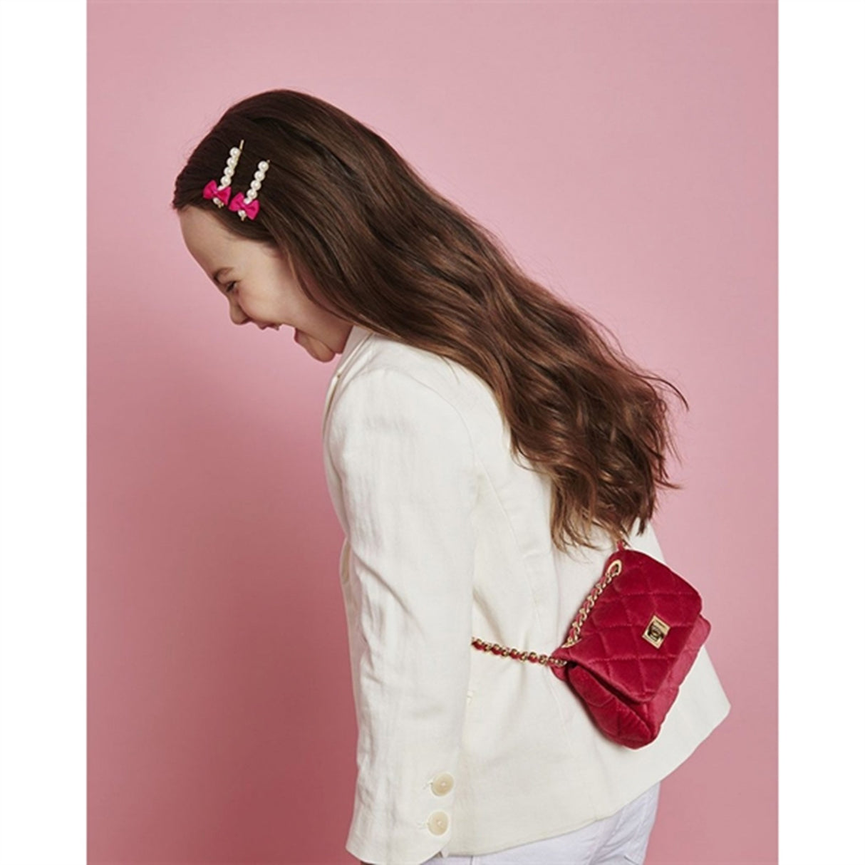 Milledeux Lille Velour Taske Azalea Pink