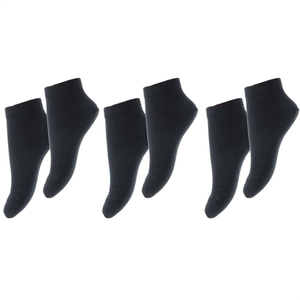 MP 99012 Plain Bomull Footie Black 3-Pack
