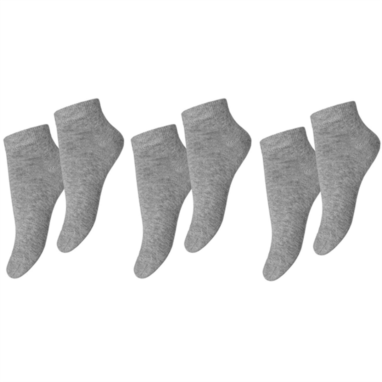 MP 99012 Plain Bomull Footie 491 Grey Mel 3-Pack
