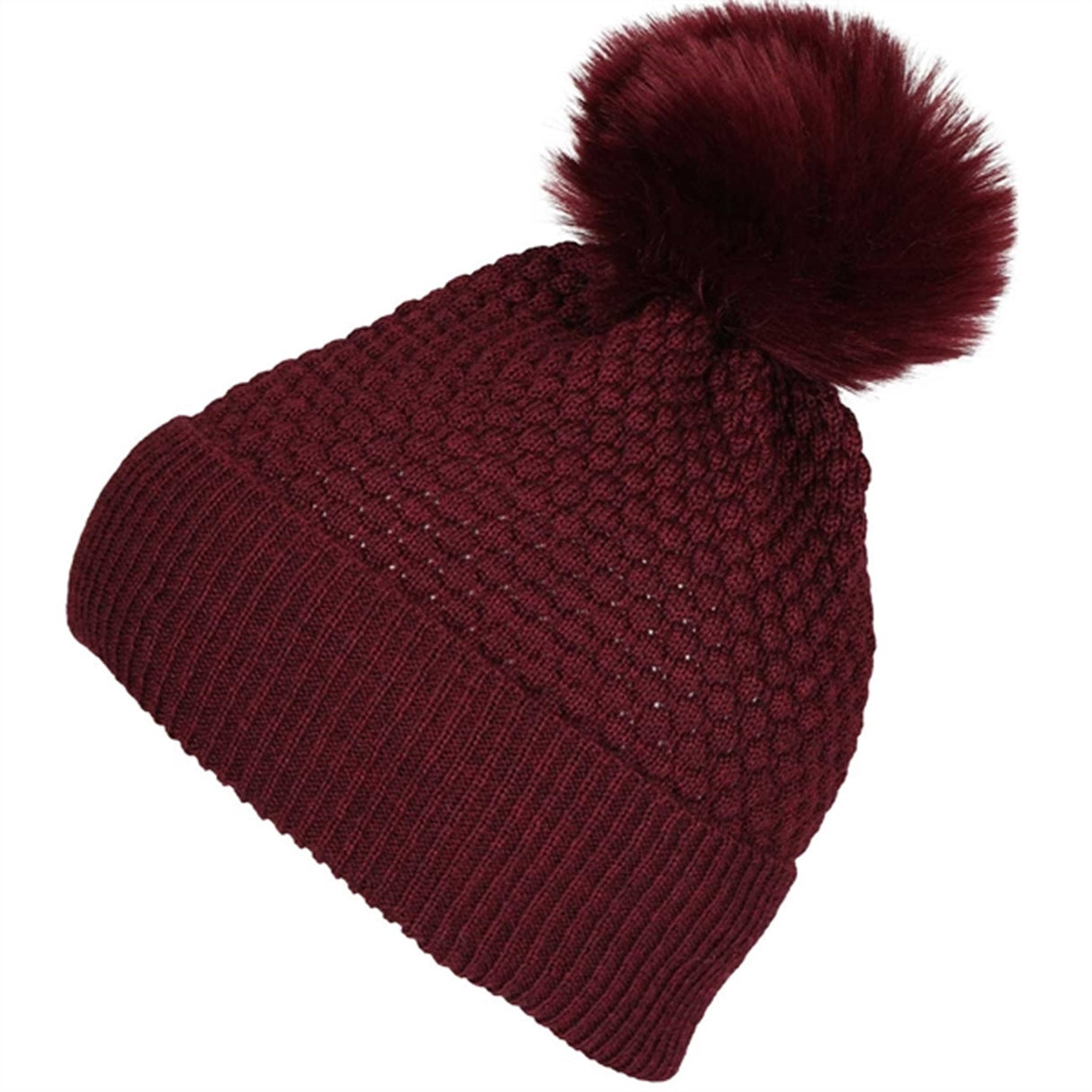 MP Chunky Oslo Beanie m. Äkta Pälstofs Wine Red 97501-1451