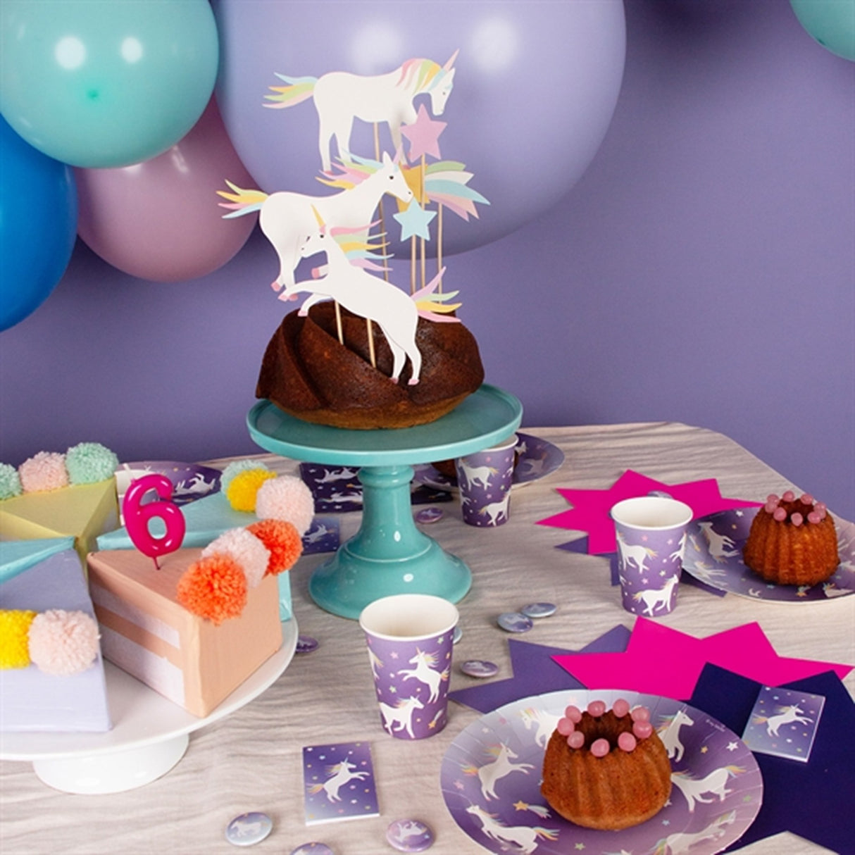 My Little Day Unicorn Plates 8 pcs