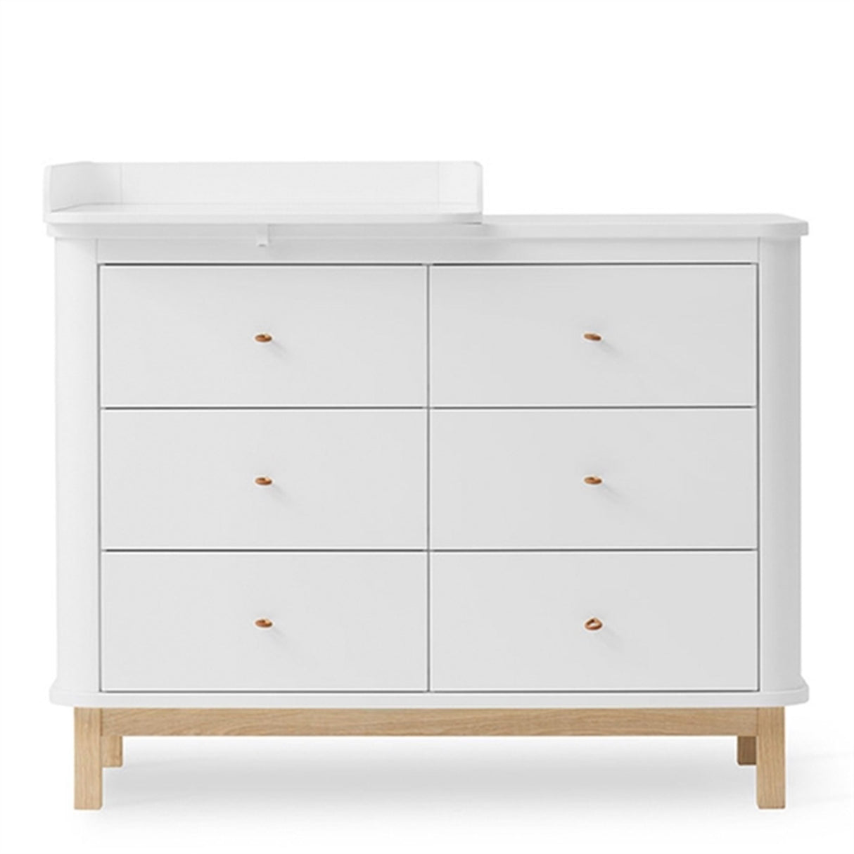 Oliver Furniture Wood Skötbyrå m. 6 Lådor Vit/Ägg