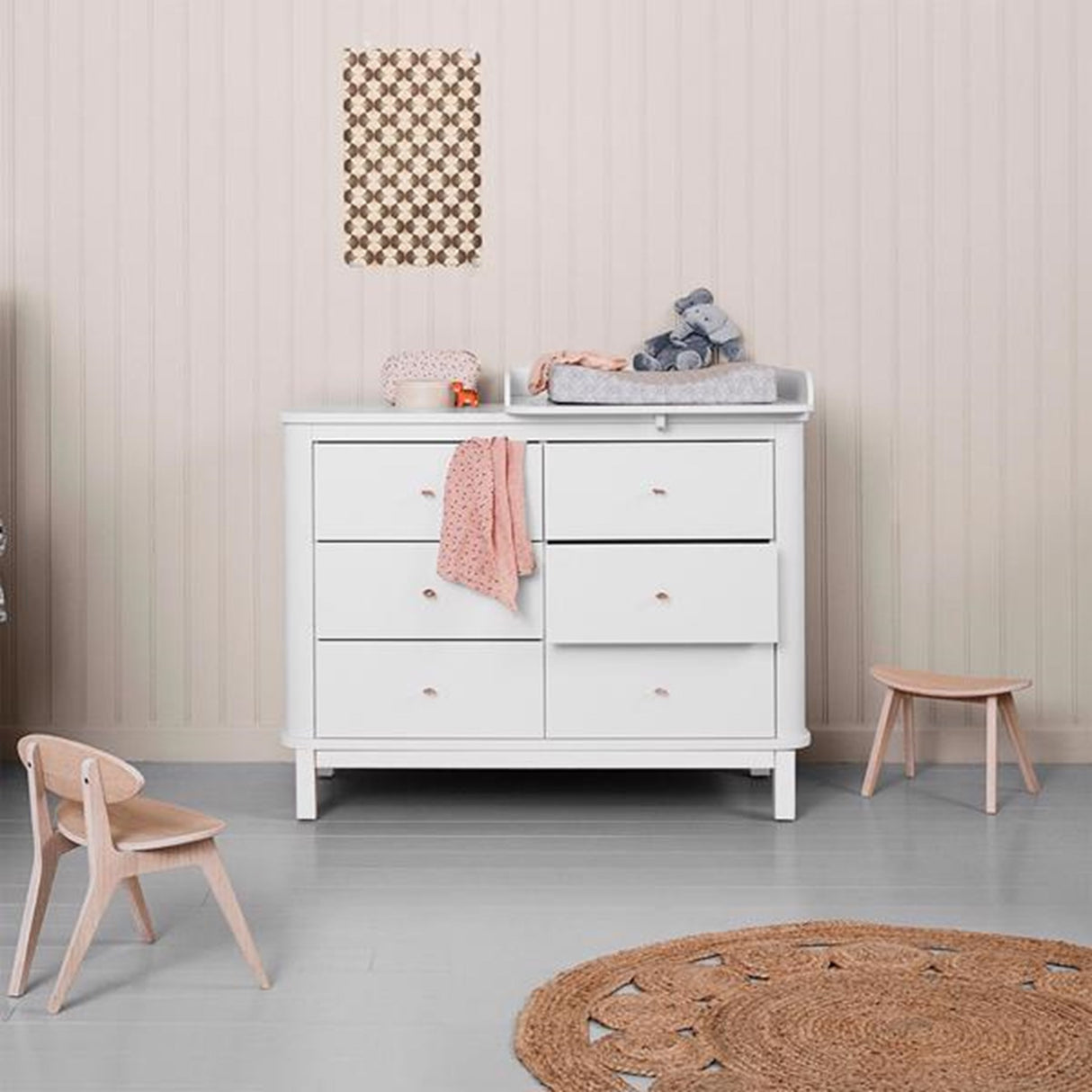 Oliver Furniture Wood Skötbyrå m. 6 Lådor Vit 2