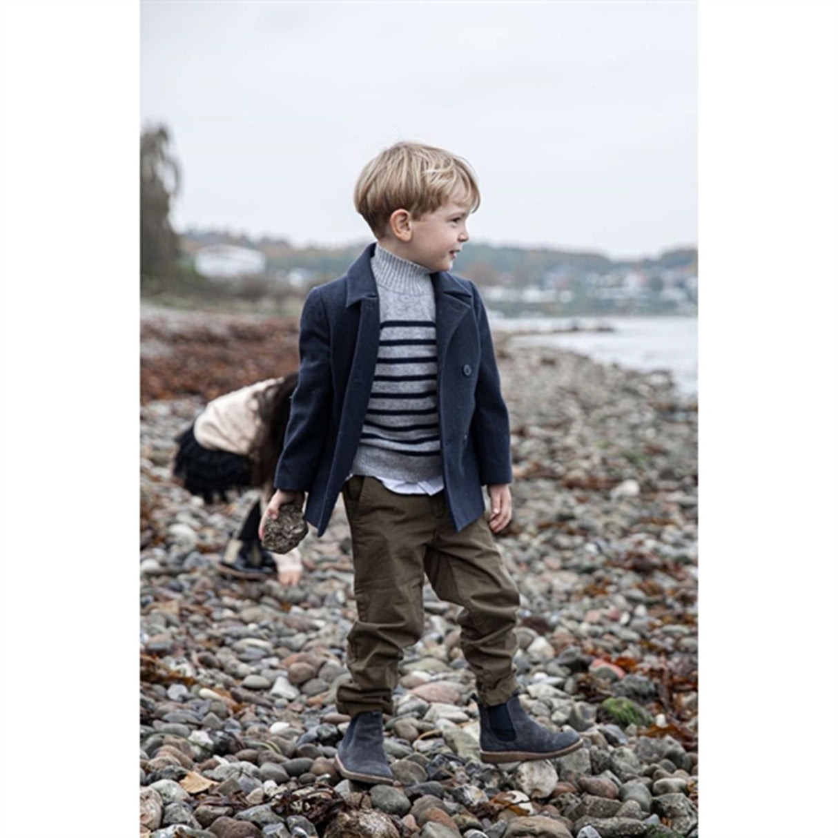 HOLMM Oxford Stripe Opal Cashmere Stickat Pullover