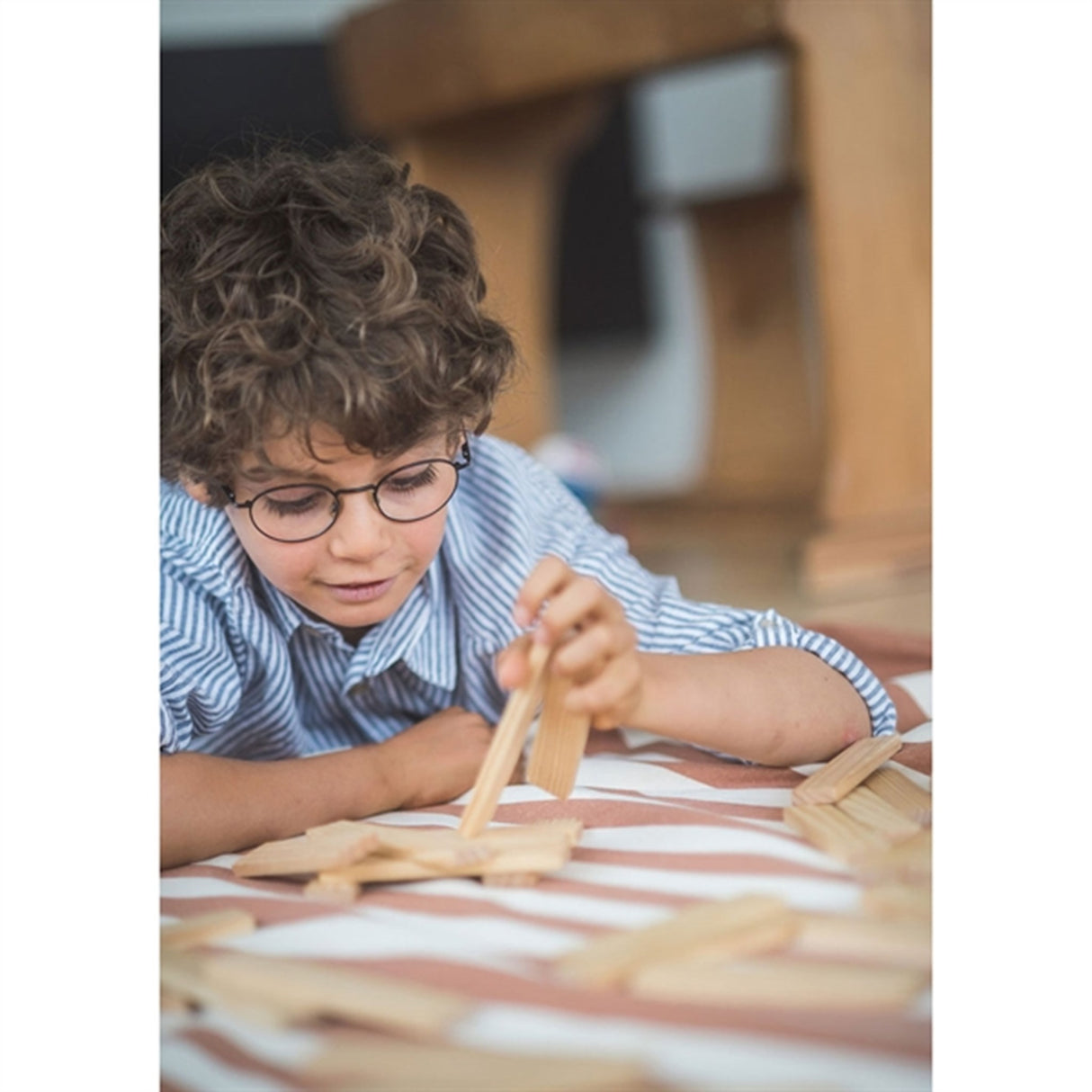 Play&Go 2-i-1 Lekmatta Stripes Brown