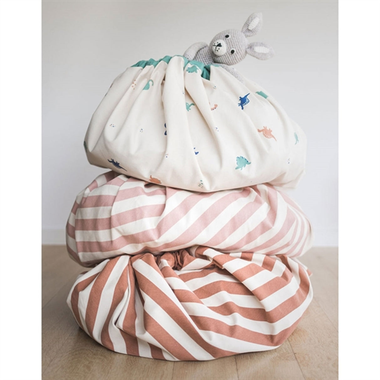 Play&Go 2-i-1 Lekmatta Stripes Brown