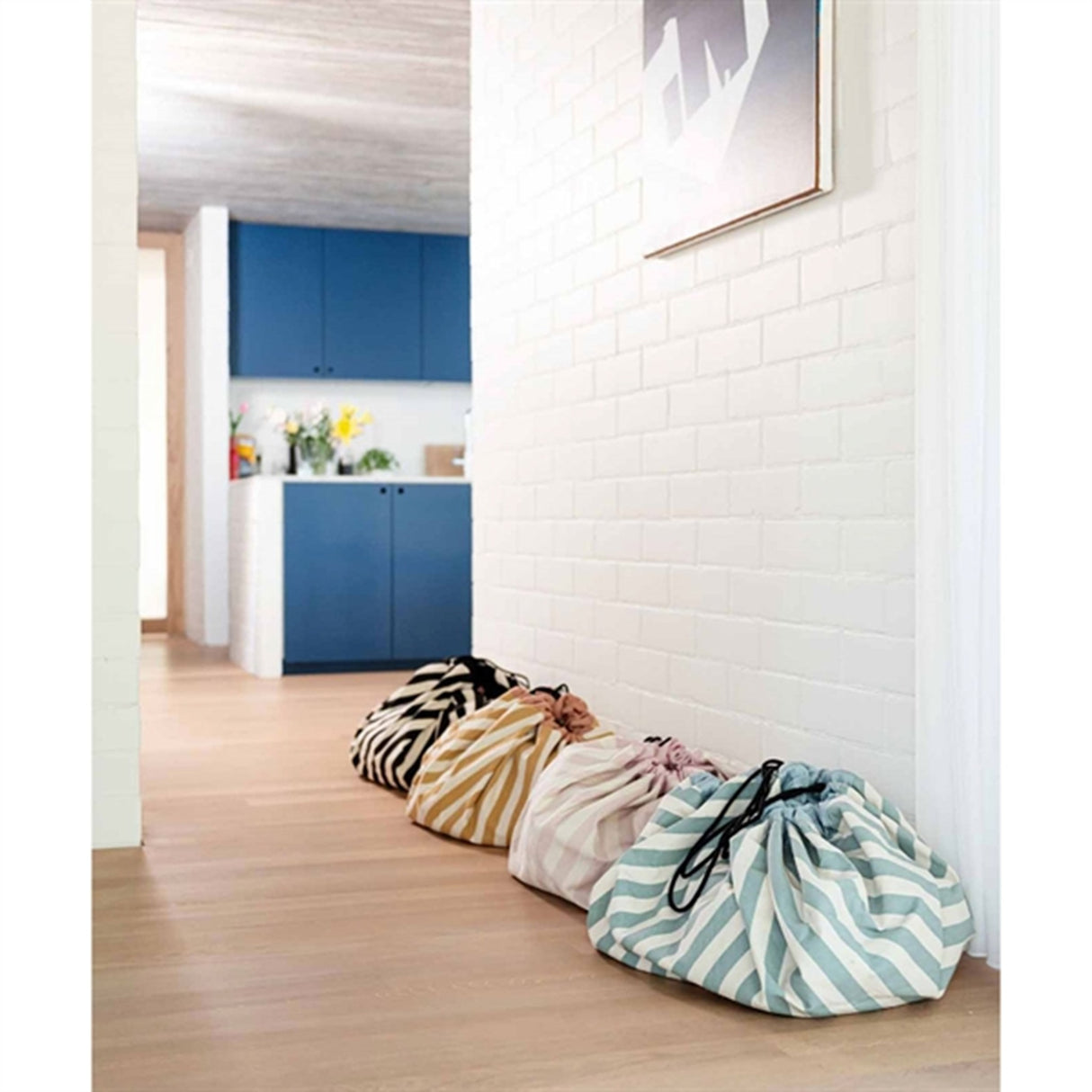 Play&Go 2-i-1 Lekmatta Stripes mustard