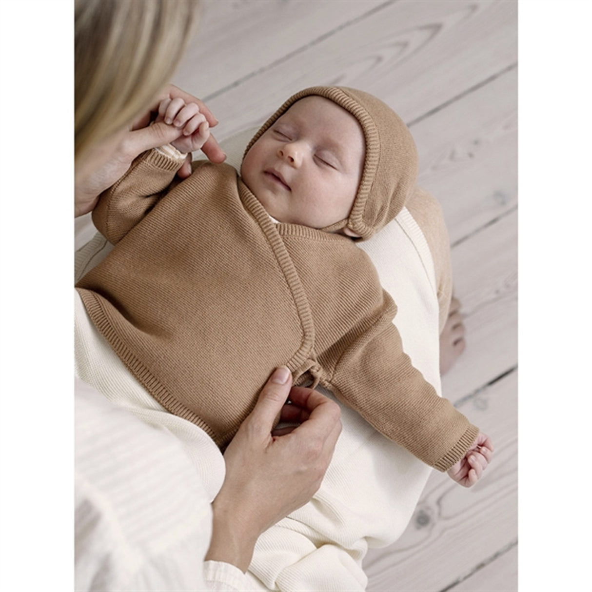 Serendipity Newborn Tan Wrap Jacket