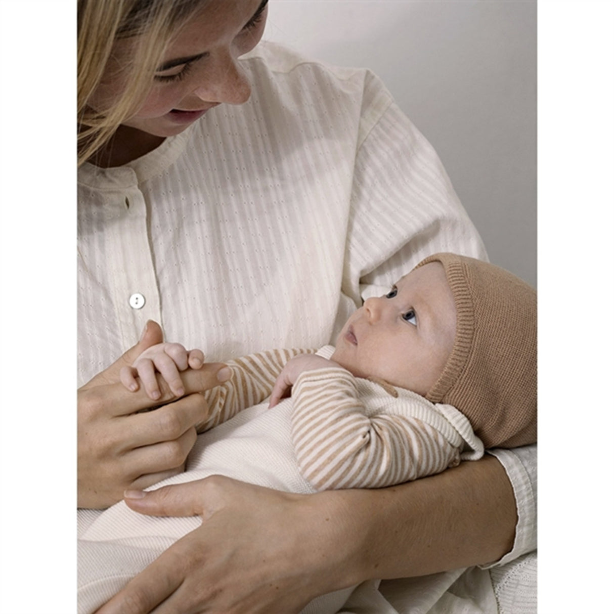 Serendipity Newborn Tan Knit Bonnet