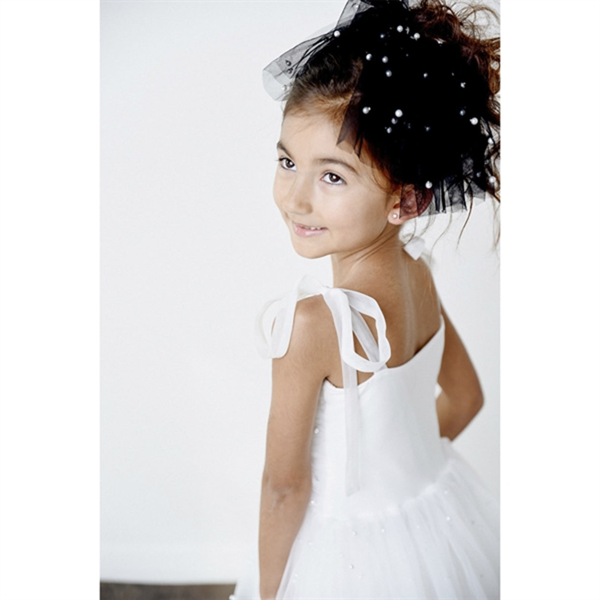 Dolly by Le Petit Tom Pearl Tulle Ballerinaskor Klänning White