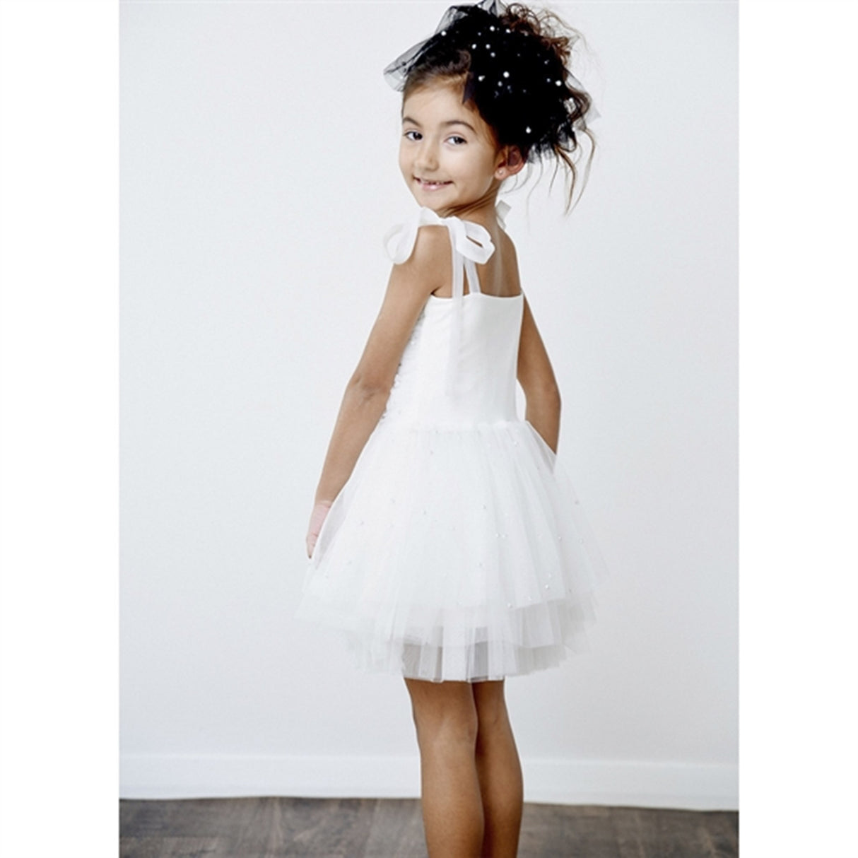 Dolly by Le Petit Tom Pearl Tulle Ballerinaskor Klänning White