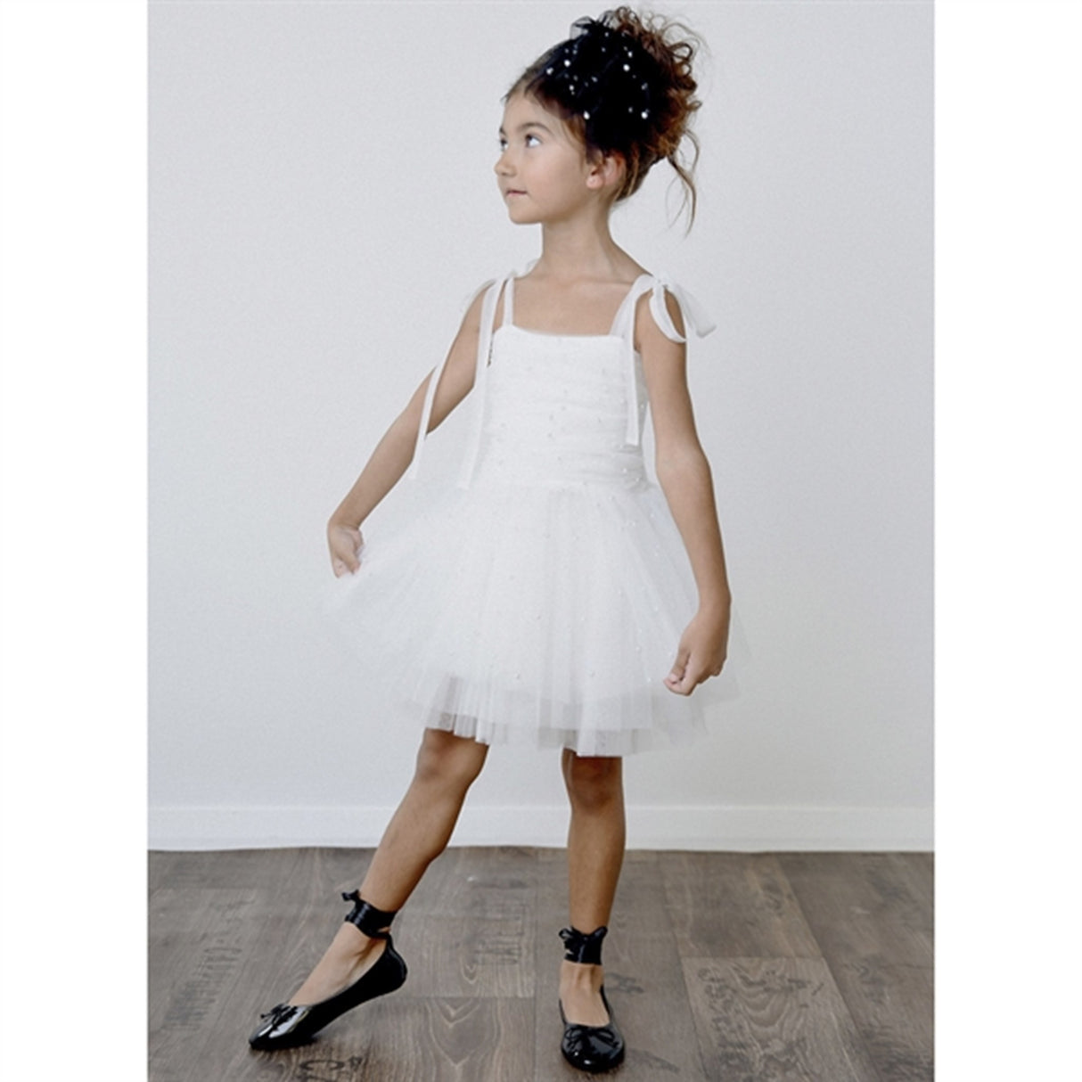 Dolly by Le Petit Tom Pearl Tulle Ballerinaskor Klänning White