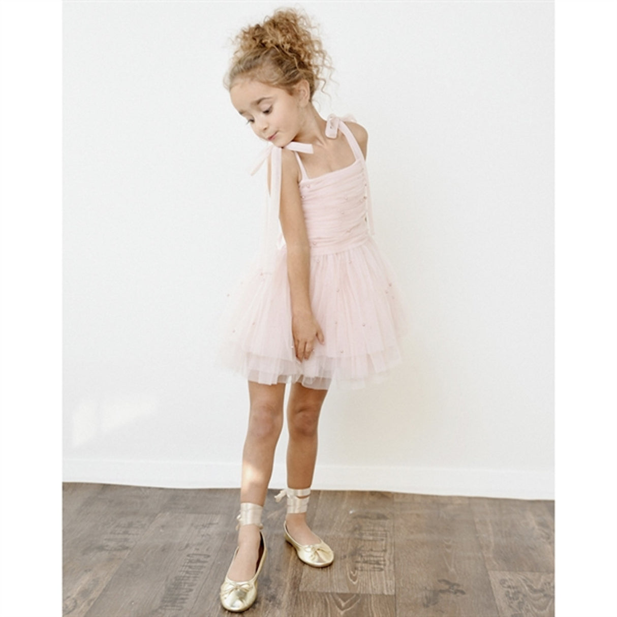 Dolly by Le Petit Tom Pearl Tulle Ballerinaskor Klänning Pink