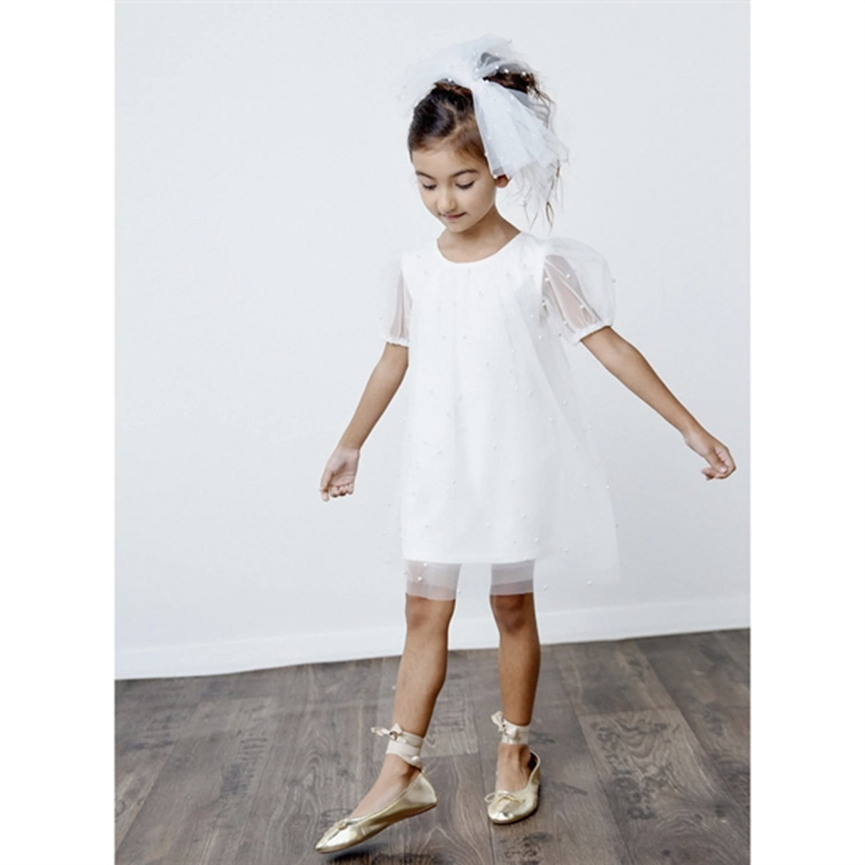Dolly by Le Petit Tom Pearl Tulle Puff Aline Klänning White