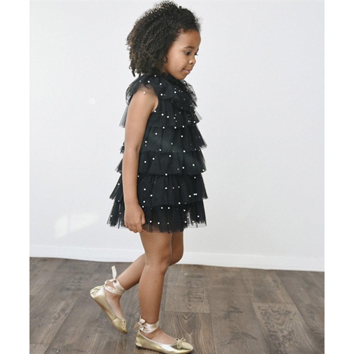 Dolly by Le Petit Tom Pearl Tutully Tiered Tulle Tuttu Klänning Black