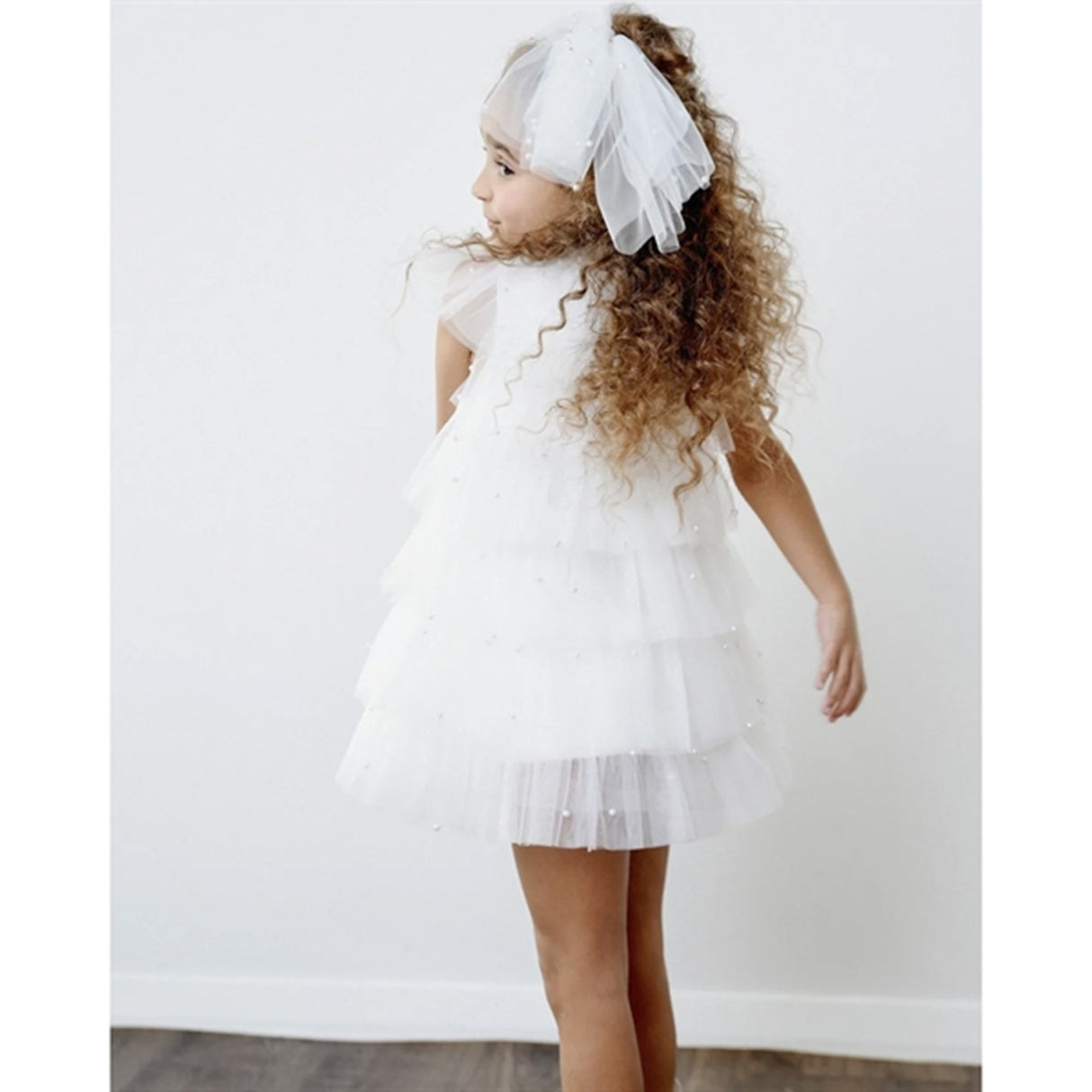 Dolly by Le Petit Tom Pearl Tutully Tiered Tulle Tuttu Klänning White