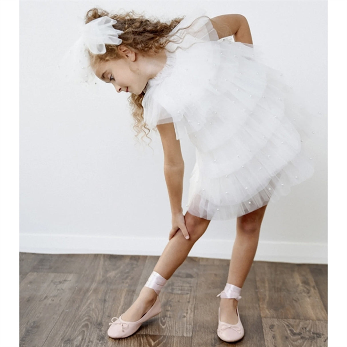Dolly by Le Petit Tom Pearl Tutully Tiered Tulle Tuttu Klänning White