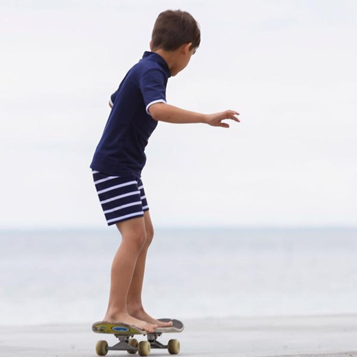 Petit Crabe Blue/White Alex Badeshorts