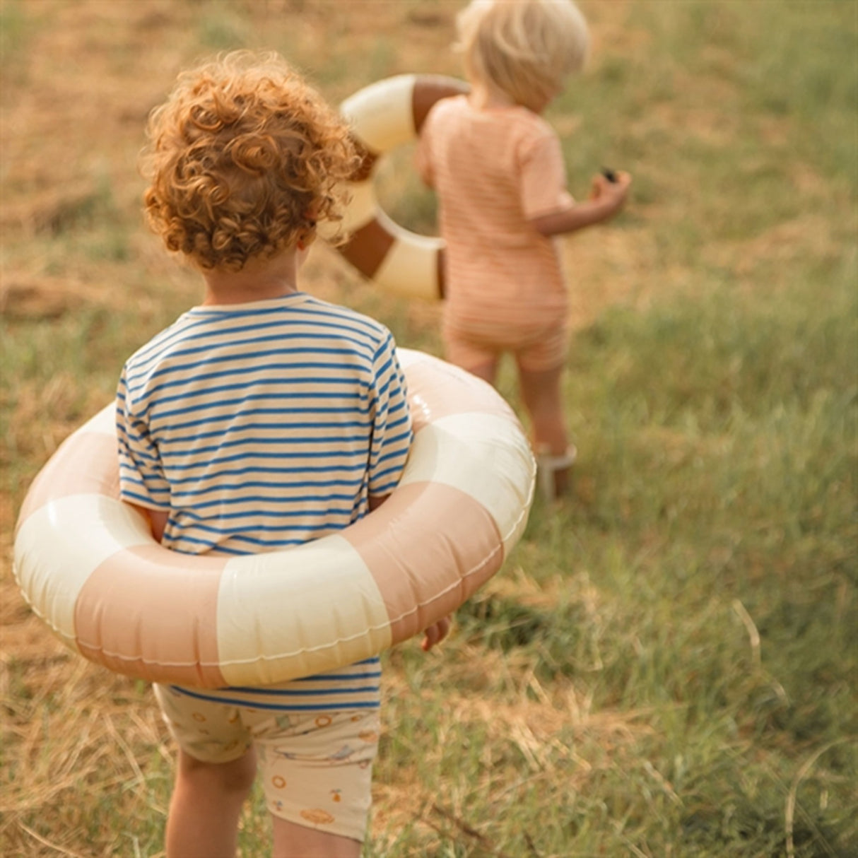 Petit Piao Dark Peach Striped T-shirt Baggy 6
