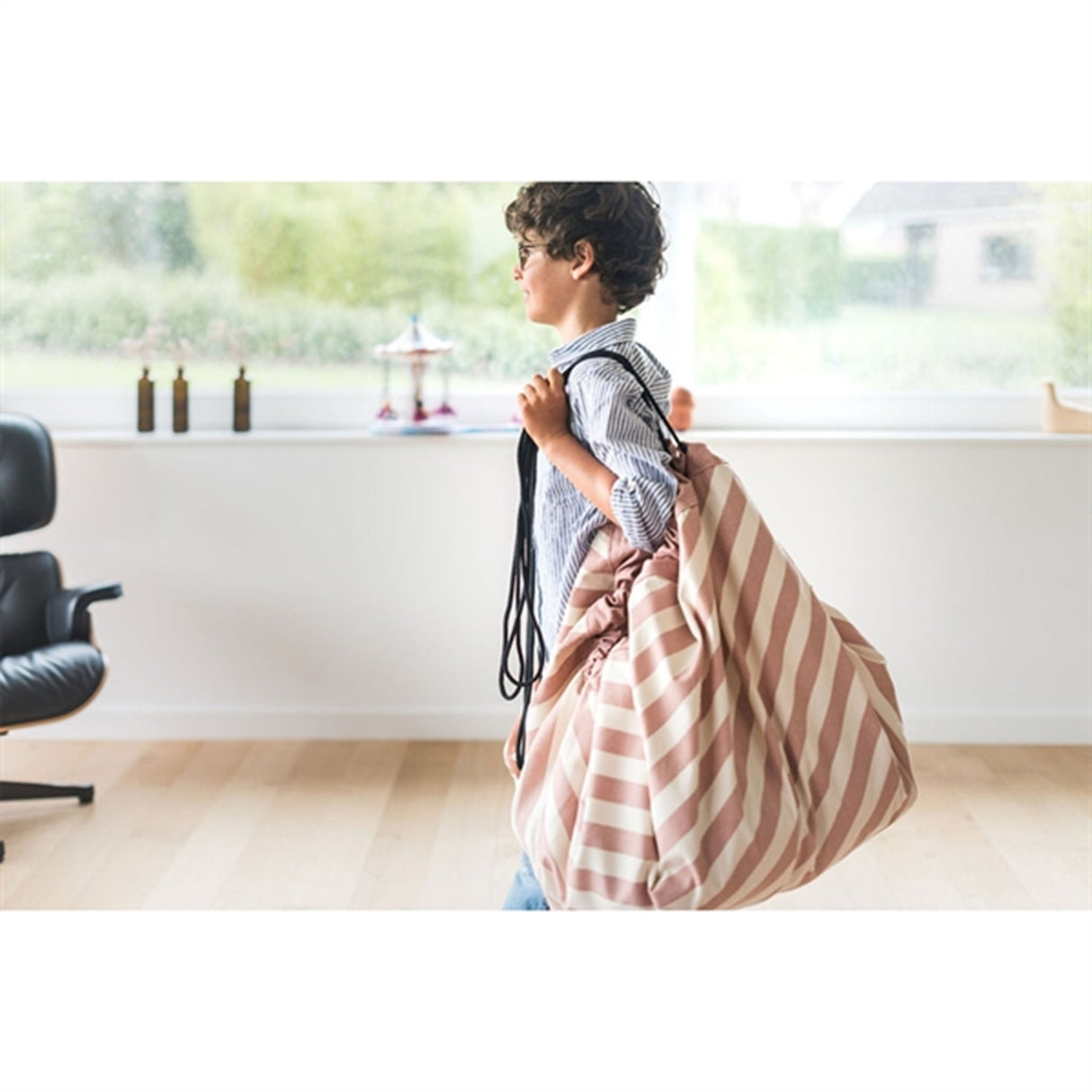 Play&Go 2-i-1 Lekmatta Stripes Pink