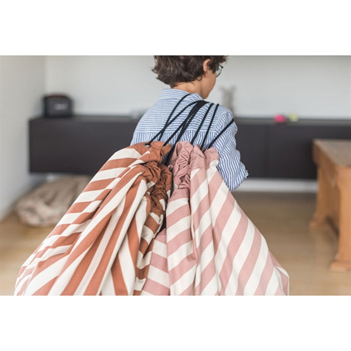 Play&Go 2-i-1 Lekmatta Stripes Pink