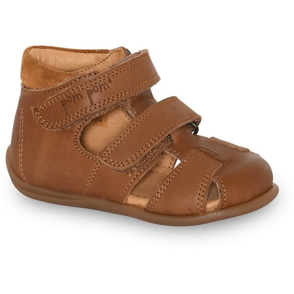 Pom Pom Sandal Two Kardborreband Camel