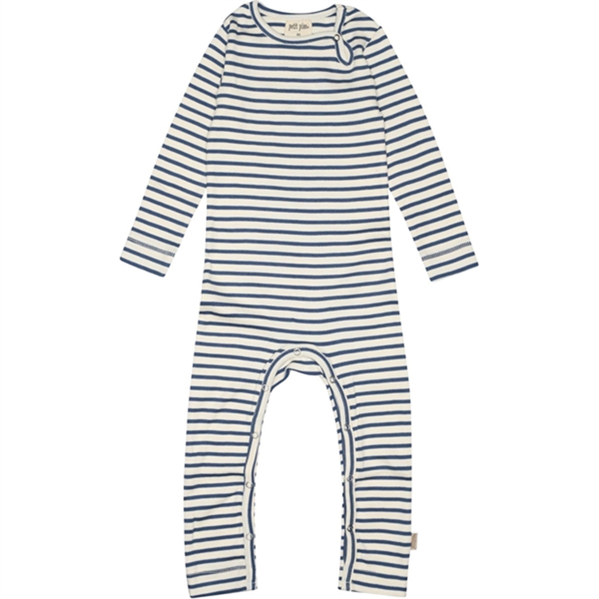 Petit Piao Moonlight Blue/Offwhite Modal Onesies