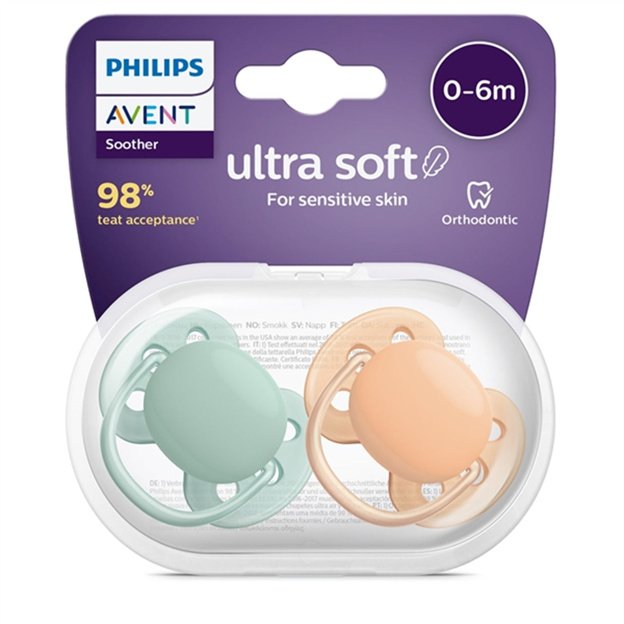 Philips Avent Ultra Soft Napp 0-6 mdr 2-pack