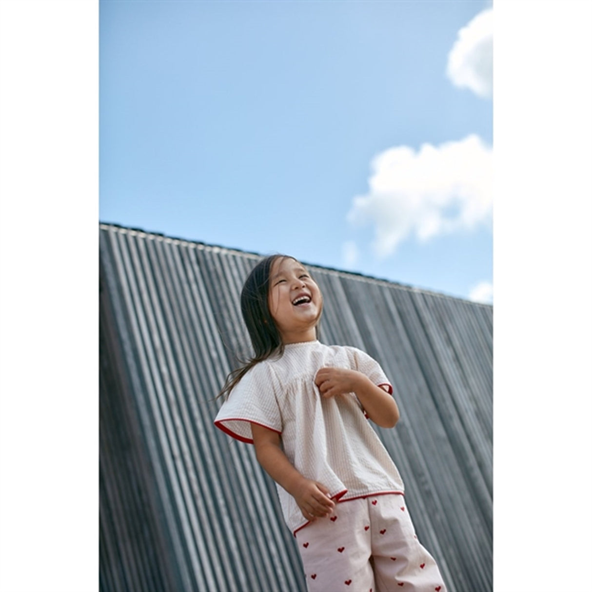 Copenhagen Colors Dusty Rose W Cream Stripe Seersucker Blus