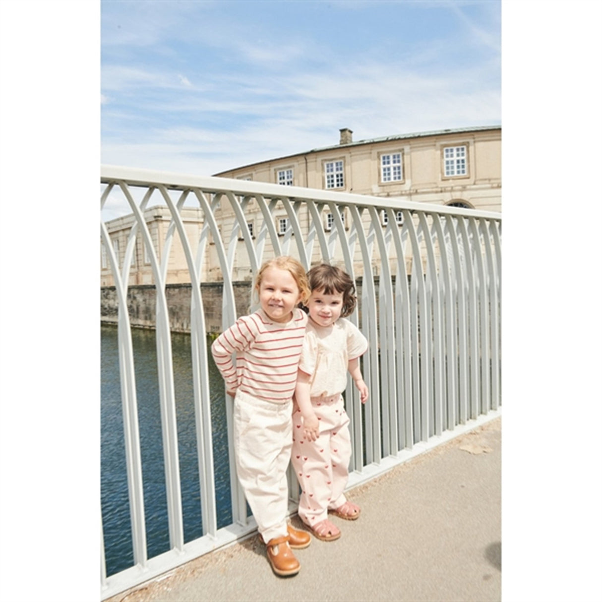 Copenhagen Colors Dusty Rose W Cream Stripe Seersucker Byxor