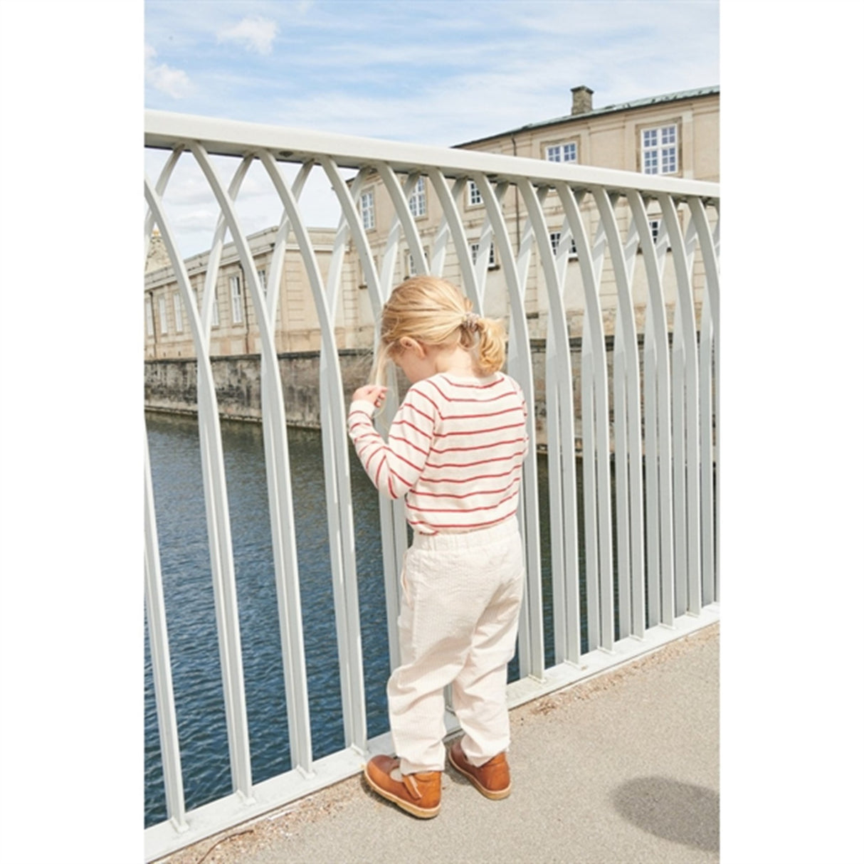 Copenhagen Colors Dusty Rose W Cream Stripe Seersucker Byxor