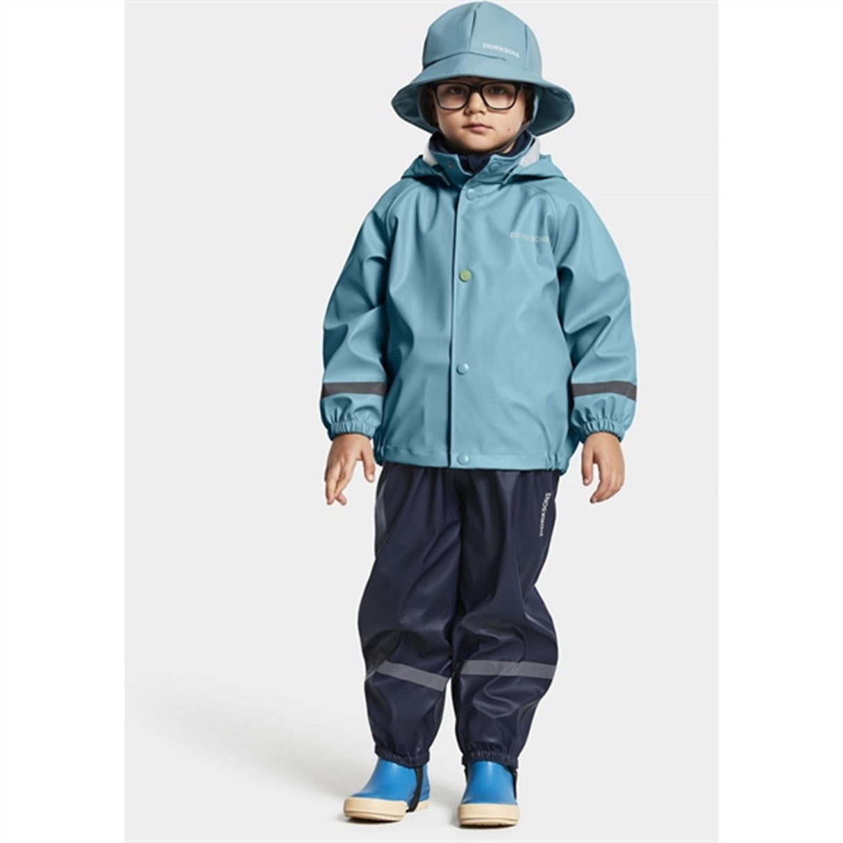 Didriksons Slaskeman Blue Wash Regn Set