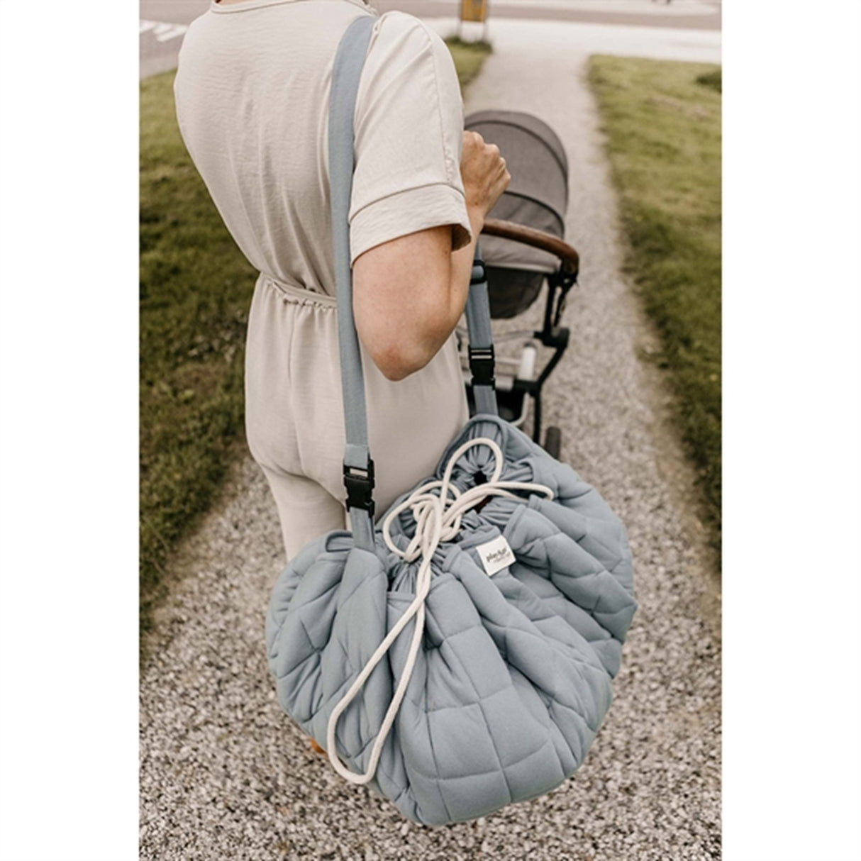 Play&Go 2-i-1 Lekmatta Soft Organic Dusty Blue