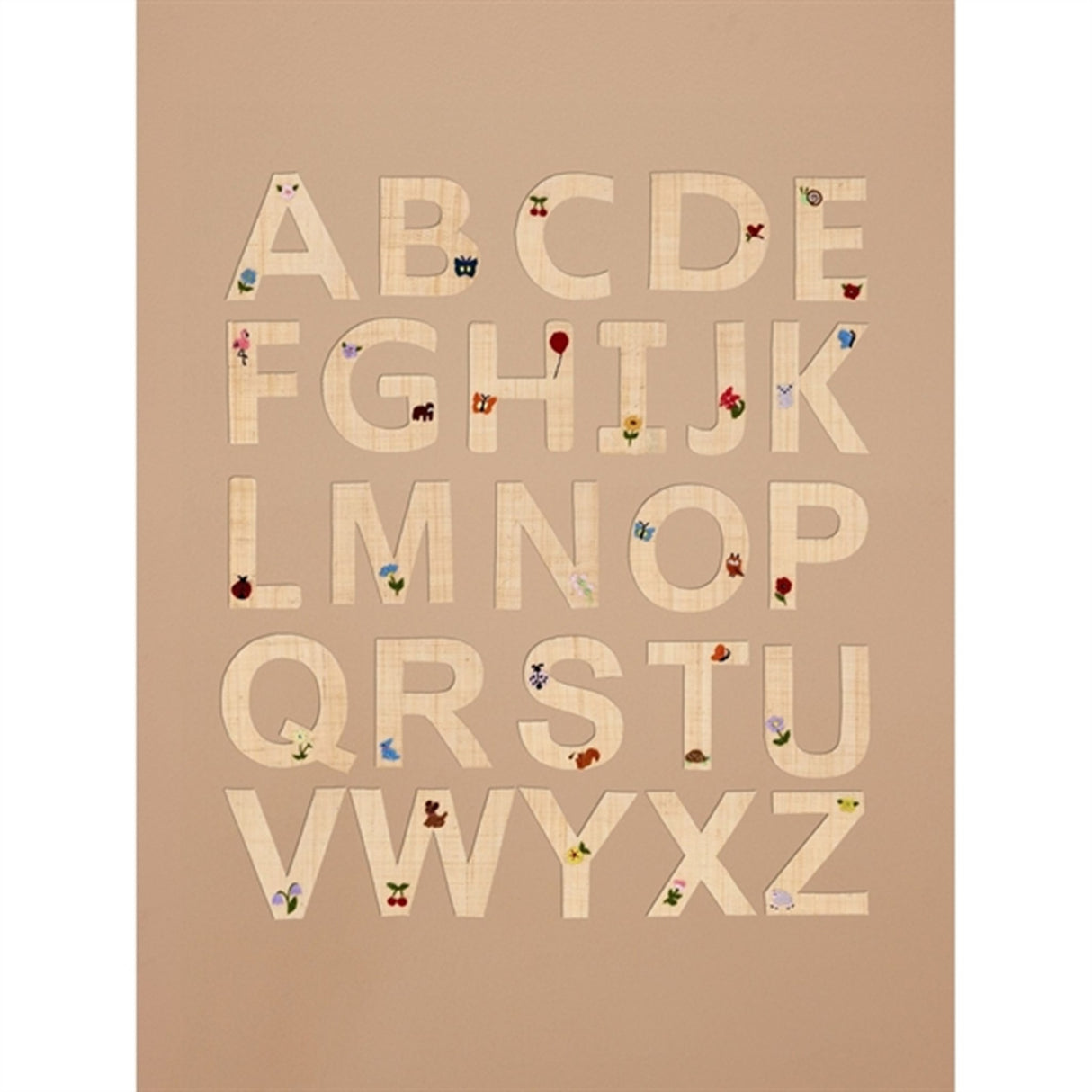 RICE Nature Raffie Klistermärke Bogstav Flowers & Animals