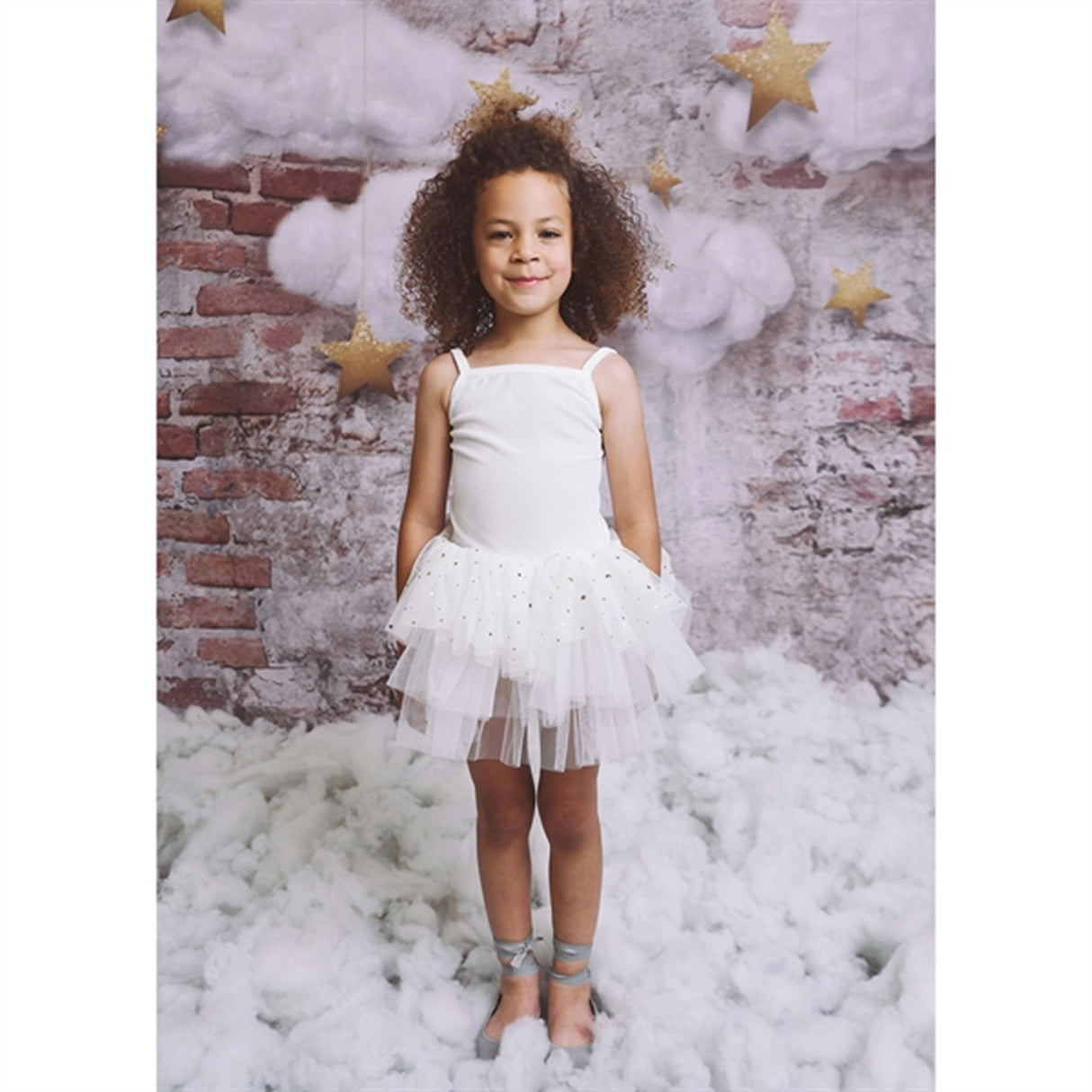 Dolly by Le Petit Tom Velvet Leotard With Tulle Tutu Klänning Off White