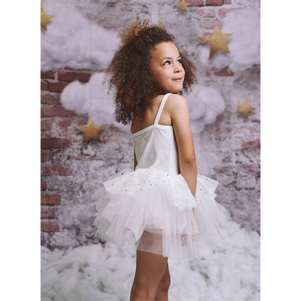 Dolly by Le Petit Tom Velvet Leotard With Tulle Tutu Klänning Off White